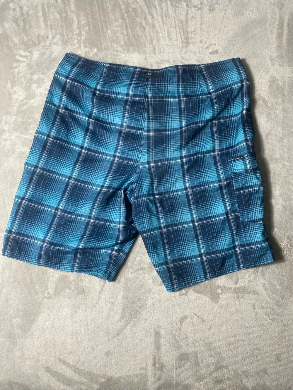 O'Neill Men's Blue Plaid Board Shorts